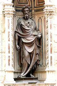 A detail of lorenzo ghiberti's gates of paradise, baptistery of san giovanni battista, florence. Lorenzo Ghiberti San John Il Battista Saint John Statue Giovanni Battista