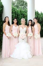 Blush Hues And Romantic Details For This Glamorous Southern Wedding Light Pink Bridesmaid Dresses Light Pink Bridesmaids Pink Bridesmaid Dresses