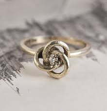 Vintage Love Knot Ring With Tiny Diamond Dream Jewelry Love Knot Ring Classic Jewelry
