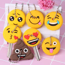 Emoticons Smile Key Cover Cap Silicone Cute Cartoon Head Amusing Yellow Face Stool Keychain Women Porte Circle Earrings Studs Cute Cartoon Faces Geode Earrings