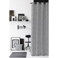 Rideau sympatoche, en noir et blanc, assez graphique pour la buan … auteur : Today Rideau 100 Coton Zig Zag 140x240 Cm Blanc Et Noir Today Cdiscount Maison