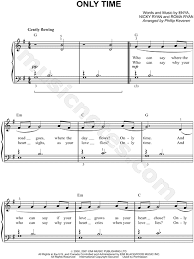 And who can say where the road goes? Enya Only Time Sheet Music Easy Piano In G Major Transposable Download Print Sku Mn0088844