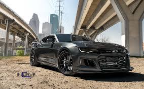 Quick Enough For Most Black Chevy Camaro Zl1 Boasting Custom Incurve Wheels Chevy Camaro Zl1 Chevy Camaro Camaro Zl1
