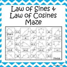 Law Of Sines And Law Of Cosines Maze Pythagorean Theorem Teaching Geometry Junior High Math