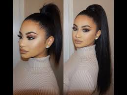 Slick Back Pony Tail Using Clip In Hair Extensions Makeupsoleil Youtube Irresistible Me Hair Extensions Hair Extensions Clip In Ponytail