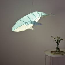 A lamp shade's purpose is to protect the eye from the bulb's glare and to direct light from the bulb in a common form of the lampshade on a floor lamp, for example, uses cloth or paper with a loose. Humpback Whale Diy Pendant Paperlamp Kit In Soft Blue Owl Paperlamps Wolf Badger