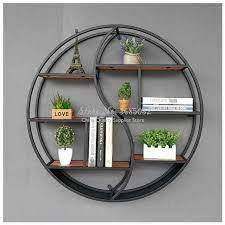 European Style Living Room Wall Hanging Rack Creative Solid Wood Shelf Partition Wall Round Display Decorative Frame 80cm Decorative Shelves Aliexpress Decorating Shelves Wall Mounted Shelves Frames On Wall