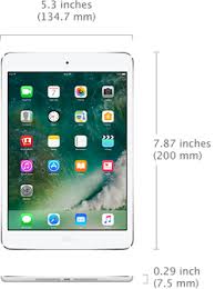 Dimensions For Wi Fi Model Ipad Ipad Mini Apple Ipad Mini