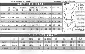 Costume Gallery Size Chart Secondtofirst Com