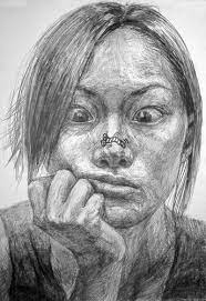 作品デザイン１ 似顔絵 自画像 デッサン 頭のスケッチ
