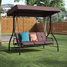 Replacement canopy suitable for wooden swing in black or green 240 x 110cm. Andover Mills Marquette 3 Seat Daybed Porch Swing With Stand Reviews Wayfair Ca