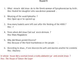 Jesus said to the man he should go home that his son will live. Bible Quiz Questions On Marks Gospel Round 1 Pdf Free Download