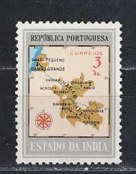 Portuguese India Colonial Map stamp ...