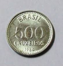 A moeda fabricada nessa época tinha 23,5 mm de diâmetro, pesava 4,78 g, a espessura era de 1,40 mm, o bordo era liso e era materializado em aço inoxidável. Moeda De Cr 500 00 Cruzeiro 1970 1986 3346 Supercolecao Com