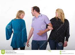 Man Flirting With Other Woman Stock Photo - Image Of Blonde, Girlfriend:  38700290