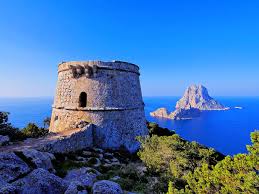 Photo Spain Fortress Torre Des Savinar Ibiza Crag Nature Coast Fortification Rock Cliff Ibiza Travel Ibiza Island Ibiza Spain