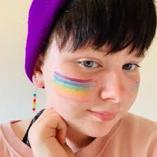 Rainbow Fan Brush Face Paint