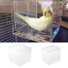 Parrot Bird Bath For Cage Bird Bath For Canary Budgie Bird Cage Transparent Acrylic Bath House With Hook Bird Cage Bird Baths Budgies Bird Bird Cage