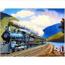 Buy New 7 Size Diy 5d Full Diamonds Embroidery Train Full Diamond Painting Cross Stitch Kits Diamond Mosaic Crystal Decoration Gi Train Drawing Train Train Art
