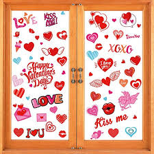 Decorate your windows with these fun valentine's gel clings! Amazon Com 342pcs Valentine S Day Window Clings Decorations Heart Decal Party Ornaments Supplies Kitchen Dining