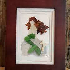Creation From Ceilidh S Seaglass Creations Sea Glass Mosaic Sea Glass Artwork Sea Glass Art Projects