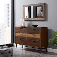 Modway Arwen Rustic Modern Wood Dresser And Mirror 2-piece Bedroom Set Wood Dresser Rustic Wood Frame Modway Furniture