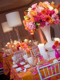 Hot Pink And Orange Wedding Inspiration Pink Wedding Details Orange Wedding Wedding Decorations Wedding