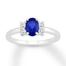 Blue White Lab Created Sapphire Ring Sterling Silver Sapphire Ring Sterling Silver Rings Sterling Ring