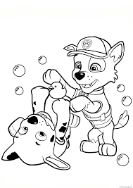 Coloring page of chase and marshall from paw patrol. Paw Patrol Rocky And Marshall Coloring Pages Printable