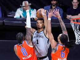 Victor Wembanyama playing for Spurs vs Thunder in NBA Cup semifinal