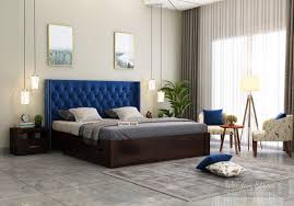 4.5 out of 5 stars. Buy Drewno Upholstered Bed With Storage King Size Indigo Blue Online In India Wooden Street