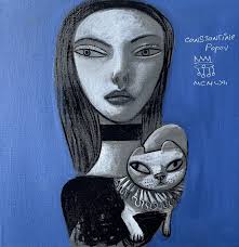 Constantine Popov ,“ Girl with Posh Cat"