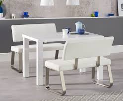 Create a stunning focal point in your dining room with a high gloss dining table from us. 120cm White High Gloss Dining Table Bench Set Homegenies