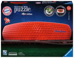 Nicht für kinder unter 3 jahren geeignet. 3d Puzzle With Led Alliance Arena Fc Bayern Munchen Ravensburger 12530 216 Pieces Jigsaw Puzzles Sports Jigsaw Puzzle
