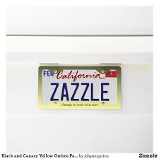 Black And Yellow California License Plate Frame Black And Canary Yellow Ombre Pattern License Plate Frame Zazzle Com Yellow Ombre License Plate Frames Canary Yellow