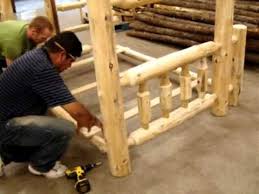 The Log Furniture Store Our Bunk Bed Assembly Log Furniture Log Furniture Diy Log Furniture Plans