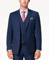 Tallia Men S Slim Fit Stretch Navy Stripe Vested 3 Pc Suit Pants 42r 37w For Sale Online Ebay
