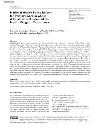 More ideas from soledad martinez. Pdf National Health Policy Reform For Primary Care In Chile A Qualitative Analysis Of The Health Program Documents