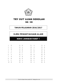 Pdf Kunci Jawaban Try Out Ujian Sekolah Sd Mi 2016 2017 Ilmu Pengetahuan Alam Ica Math Academia Edu