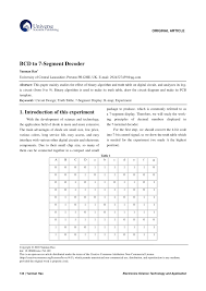 For common anode type seven segment led display, we only have to . Pdf Bcd To 7 Segment Decoder