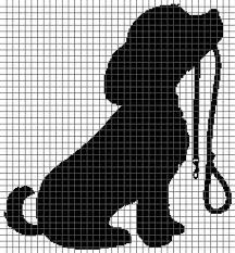 Dog With Leash Graphghan Pattern With Graph And Written Row By Row Instructions 03 Cross Stitch Animals Graph Crochet Cross Stitch