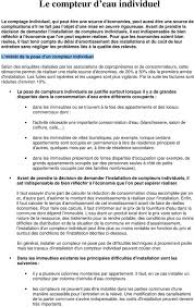 Lorsque l'individualisation n'est pas possible, c'est au règlement de copropriété de statuer sur la répartition. Le Compteur D Eau Individuel Pdf Telechargement Gratuit