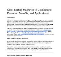 PDF) Color Sorting Machines in Coimbatore: Features ...