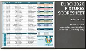 The breakdown of venues and games can be seen in the table below. Euro 2020 2021 Schedule Scoresheet Stats And Prediction Game Spreadsheets Officetemplate Net