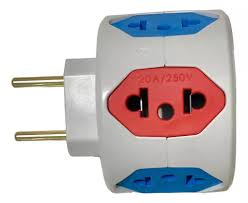 Adaptador Cubo Redondo Com 6t 20a Com Fusível Para 6 Tomadas