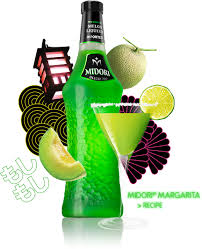 Bold electric green color with a chartreuse yellow rim. Midori The Original Melon Liqueur
