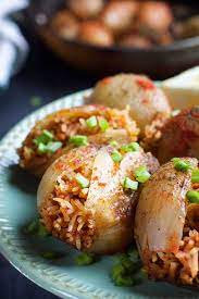 Roasted Stuffed Onions Gourmandelle Recipe Onion Recipes Lebanese Recipes Recipes