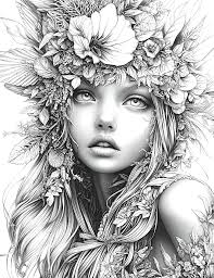 Free forest fairy coloring page available