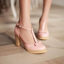 T Straps Bow Women Chunky Heel Pumps Platform Dress Shoes High Heels 4224 Platform Pumps Heels Platform Dress Shoes Chunky Heel Pumps