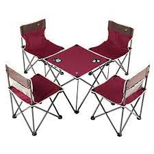 Family Camping Chairs Set Chairs Table Set 4 Chairs 1 Table Aotu Outdoor Indoor Compact Ultra Portable Folding Foldabl Camping Chairs Chair Folding Chair